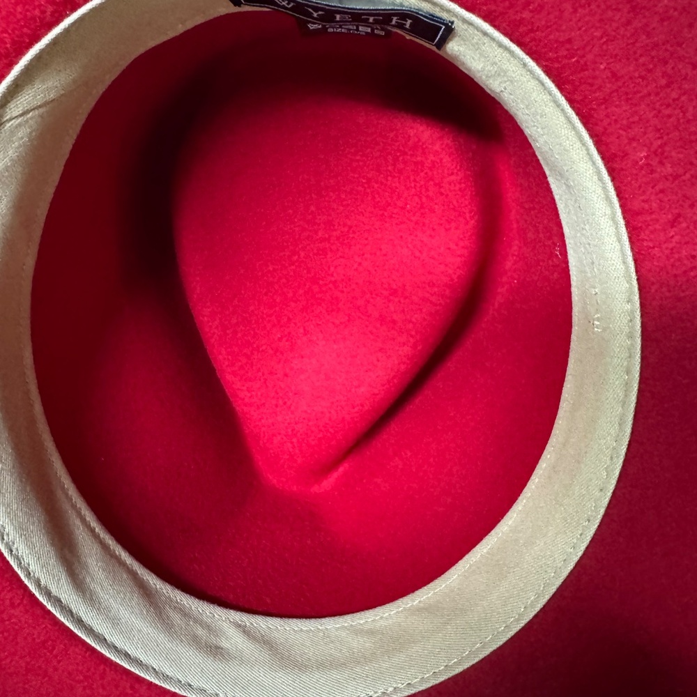 Wyeth Red Felt Cowboy Hat with Rhinestone and Pearl Stars-NWOT-bag included - Picture 7 of 12